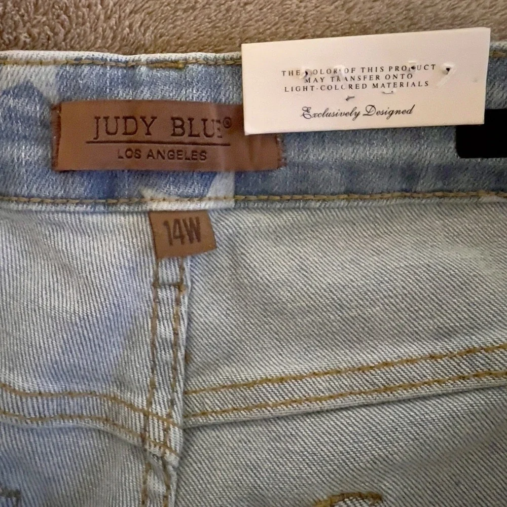 NWT JUDY BLUE High Waist Flare Jeans Stars & Stripes Size 14W Stretch USA. - Picture 10 of 13